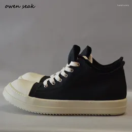 Casual Shoes Owen Seak Arrival Women Canvas Luxury Trainers Brand Sneaker Lace Up Flats Summer Black Big Size