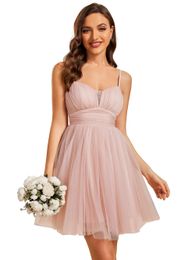 Short Homecoming Dresses Spaghetti Sweetheart Tulle A-Line Plus Size Cocktail Formal Occasion Cocktail Prom Party Graudation Gowns Hc28