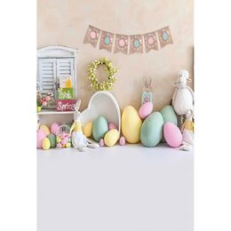 Happy Easter Photography Backdrop Spring Eggs Bunny Rabbit Flower Grass Baby Kids Birthday Party Backgrounds For Photo Studio