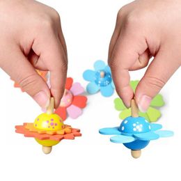 4D Beyblades 1 Montessori Childrens Wooden Toy Fun Flower Spinning Top Classic Toy Chidren Intelligent Education Sensory Gift S245283