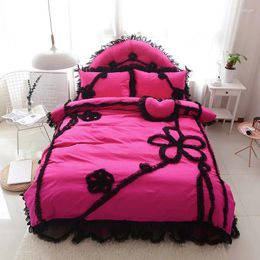 Bedding Sets Good Quality Lace Luxury Quilt /duvet Cover Bed Skirt Set Pillowcase Cotton Wedding Gift 4pcs