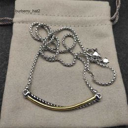 Retro dy plattierte Gold Halskette Frauen verdrehte lange Halskette Jewlery Designer für Männer Premium Cable Classic Buckle Man Kette mit Anhängerkreuz