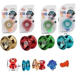 Yoyo Yoyo 4-color magic yoyo responsive high-speed aluminum alloy yoyo CNC lathe with rotating strings suitable for boys and girls childrens toys WX5.27