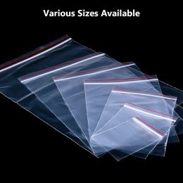 200Pcs/lot Clear Zip Lock Bag Plastic Packaging Pouches Sealing Zipper Plastic Bags Jewelry / Food ziplock Storage Bag