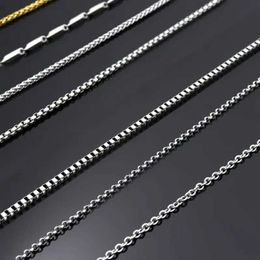 Pendant Necklaces 50 60 70 80cm Silver Mens Dragon Box Pearl Snake Long Stainless Steel Necklace Chain for Pendant Womens Jewelry Accessories S24527665AOE