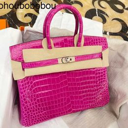 Bag Top Handbag Platinum Luxurys Bay Crocodile Pure Sewn Inverted Crocodile High End Handmade Tailored Women's Genuine Leather