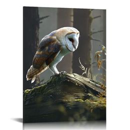 Owl Modern Wall Art Canvas Wildlife Wall Decor Forest Pictures on Wall Art for Home Office Decorations Living Room Bedroom and Kitchen Decor Framed Canvas Prints