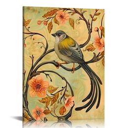 Birds and Flower Canvas Prints Wall Art Blooming Trees Pictures for Living Room Bedroom Home Office Decorations Modern Giclee Landscape Artwork