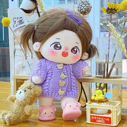 Doll Apparel Dolls 20cm pure cotton doll fashionable knitted jacket cardigan sweater winter warm top knitted top for idol doll clothing accessories WX5.27