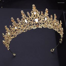Hair Clips Champagne Colours Princess Crown Tiaras Headdress Prom Birthday Party Bridal For Wedding Bride Jewellery