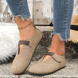 Casual Shoes Flat Round Toe Shallow Women's Loafers Autumn Retro Comfort Soft Sole Single Versatile Female