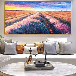 Handmade Oil Paintings On Canvas Wall Art Landscape Nature Modern Art Rustic Scenic Colorful Multicolor For Living Room Bedroom