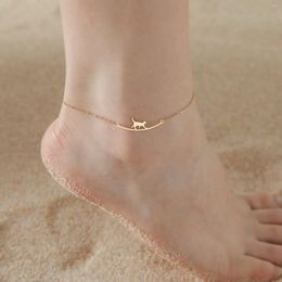 Anklets European And American Summer Vibrant Gold Colour Cute Walking Women's Feet Chains Fashion Beach Accessories Jewellery Gifts