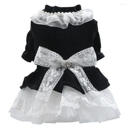 Dog Apparel Princess Style Dresses Pet Bow Knot Skirt Clothing Lace Sweet Clothes For Small Dogs Supplies