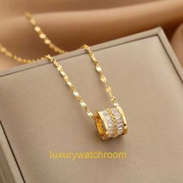 Classic Fashion Bolgrey Pendant Necklaces Luxury Large Waist 18K Rose Gold Titanium Steel Necklace with Feminine Style Small and Red Jewelry