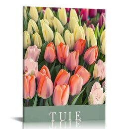 Tulip Art Print, Flower Market Poster Wall art Decor, Botanical Floral Artwork for Bedroom, Bathroom, Living room Decoration