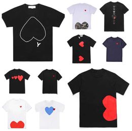 2023 Play Mens T Shirt Designer Red Commes Heart Women Garcons S Badge Des Quanlity Ts Cotton Cdg Embroidery Short Sleeve Bk92