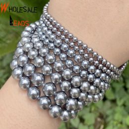 4/6/8/10mm Natural Dark Grey Shell Beads Mother Of Pearls Loose Spacer Beads For Jewellery Making DIY Bracelet Necklace Handmade