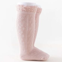 5PCS Summer Baby Girls Hollow Out Breathable Mesh Cotton Princess Long Sock Knee High Spanish Style Thin Socks For 0-5Yrs