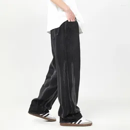 Men's Jeans 2024 Black Trend Loose Straight Hip-Hop Street Fashion Personality Boy Mop Trousers