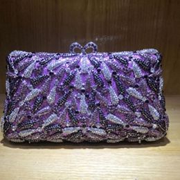 Evening Bags Women green purple Crystal Handbags Purse Bridal Wedding Party Day Clutches cocktail Prom banquet evening bags clutch purs 293l