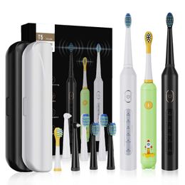 Toothbrush T5 Sonic Electric Toothbrush for Adult Kids USB Rechargeable Electric Toothbrush 5 Modes Clean Whitening Teeth Tooth Brush Q240528