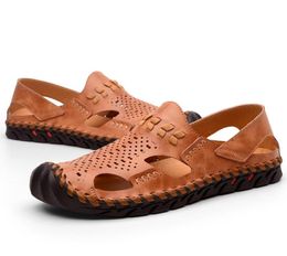 Top Fashion Summer Womens Mens Sandals Black Brown Leather Sandy Beach Sandal Men Shoes Size 3844 Code 9217665461827