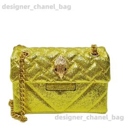 Cross Body Luxury Design Shining Sparkling Mini Gold Womens Handbag Shining Sequin Quilted Fashion Cross Body Bag T240528