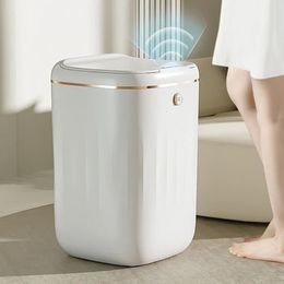 20-24L Bathroom Sensor Electric Wastebasket Bedroom Smart Trash Can Automatic Waterproof Recycle Bin for Living Room Kitchen 240527