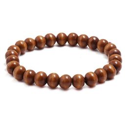 Beaded Handmade Wooden Strands Charm Bracelets Elastic Jewelry For Men Women Lover Bangle Party Club Decor Accessories Drop Delivery Dh5Fm