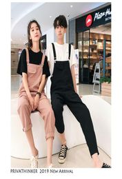 Privathinker Men Woman Sleeveless Overalls 2020 Black Casual Lovers Streetwear Pant Couple Casual Summer Fashion Overall Pants Y116202877