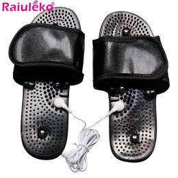 Electric Tens Therapy Massager Slippers Machine Pulse Stimulator EMS Adjustable Physiotherapy Magnet Foot Pain Relief Massager