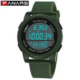 PANARS New Fashion Watches Mans Outdoor Sports Luminous Digital Wrist Watch Diving Stopwatch Waterproof LED Shockproof 8108 222Y