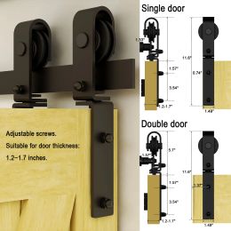 Bi-Folding Sliding Barn Door Hardware Kit Heavy Duty Roller Track Kit for 2 Doors No Doors Smoothly Quietly Easy to Instal