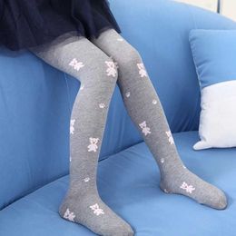 Kids Socks Cute bear print leggings suitable for girls Cotton spring childrens leggings high waisted childrens pantyhose baby girl and toddler stockings 16Y YD7XY