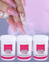 Acrylic Powders Liquids 120ml Powder Extend Gel Nail Polish Clear Pink White Carving Crystal 3D Art Manicure4006998
