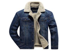 Ebaihui New Winter Men Denim Jacket Mens Fashion Casual Jeans Jackets Man Warm Thick Denim Coat Male Fur Collar Bomber Coats Outer6728119