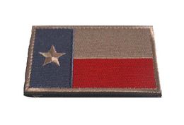 Embroidery Patch Texas Flag Hook Tactical Patch Lonely Star Flags Military Uniform BADGES FOR Cloth