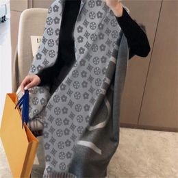 fashion Paris design 100% Cashmere Scarf men's and women's same brand letter scarf large shawl warm thickened wool 70cm x 180cm 270L