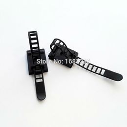 25X Black White Adjustable Self Adhesive Cable Clamp Clips Wire Cord Power Line Holder Management Organiser Ties Fixer Trim Wrap