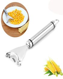 Stainless Steel Corn Stripper Fruit Vegetable Tools Cob Peeler Threshing Kitchen Gadget Cutter Slicer Ergonomic Handle KDJK21041718260