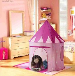 Toy Tents Infant Toddler Folding Tents Portable Castle Kids Pink LED Play House Camping Toys Birthday Christmas Outdoor Gifts Room Decor Q240528