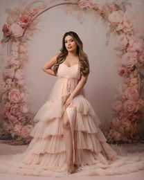 Party Dresses Unique Robe Women Maternity Dress For Pography Sweetheart Tulle Pregnancy Po Shoot LIght Pink Vestidos De Noche