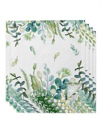 Take Out Containers Watercolour Eucalyptus Leaves Farm Table Napkins Set Dinner Handkerchief Towel Cloth For Wedding Party Banquet