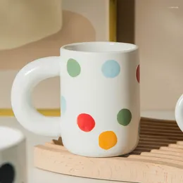Mugs Creative Wave Dot Hand-painted Cute Ceramic Water Cup Office Mug Couple Coffee Breakfast Milk