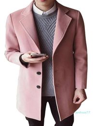 fashionMens Casual Wollen Coat Single Breasted Long Pea Coat Trench Overcoat Winter Casual Jacket Mens Cashmere Wool2986602
