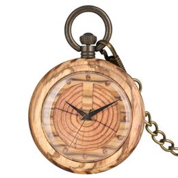 Unique Quartz Wooden Pocket Watch Women Keychain Clock Dial Detachable Luminous Chain Wood Men Pendant Watch Gift T200502 264y