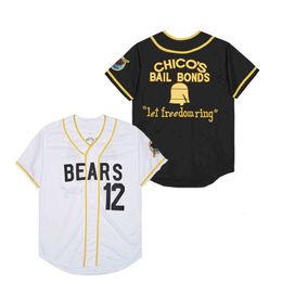 Men Kids Baseball Jerseys The Bad s Bears 12 Sewing Embroidery High Quality Sports Outdoor Blue Black White Yellow 240517
