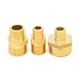 Brass Pipe Hex Nipple Fitting 1/8 1/4 3/8 1/2 3/4 1' Thread Coupler ConnectorMale to Male Thread Water Oil Gas Connector