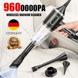 9600000Pa Wireless Car Vacuum Cleaner 5 in1 Strong Suction Dust Catcher Portable Handheld Wet Dry Air Duster 240528